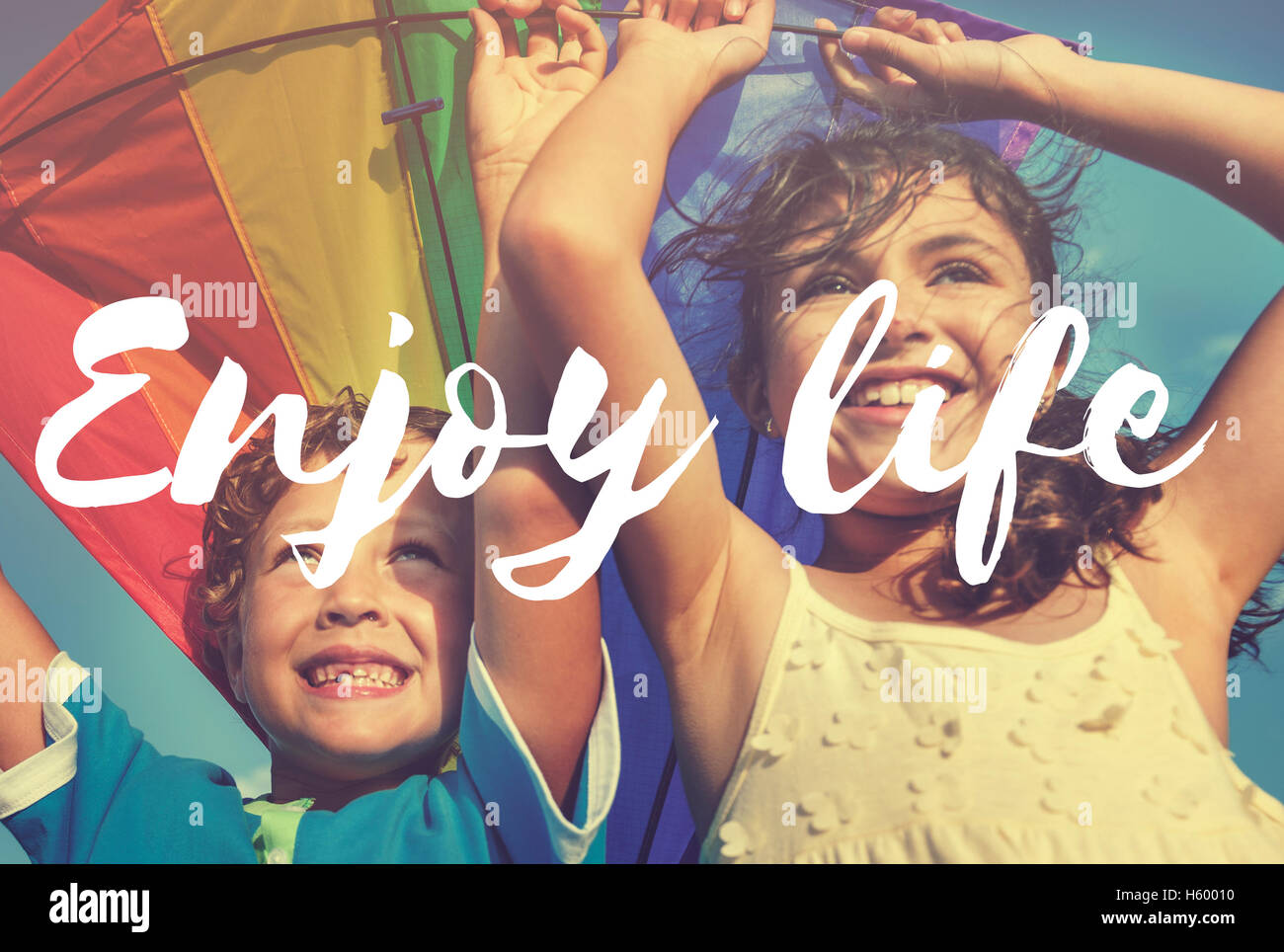 Enjoy Life Live Laugh Love Free Spirit Simple Concept Stock Photo