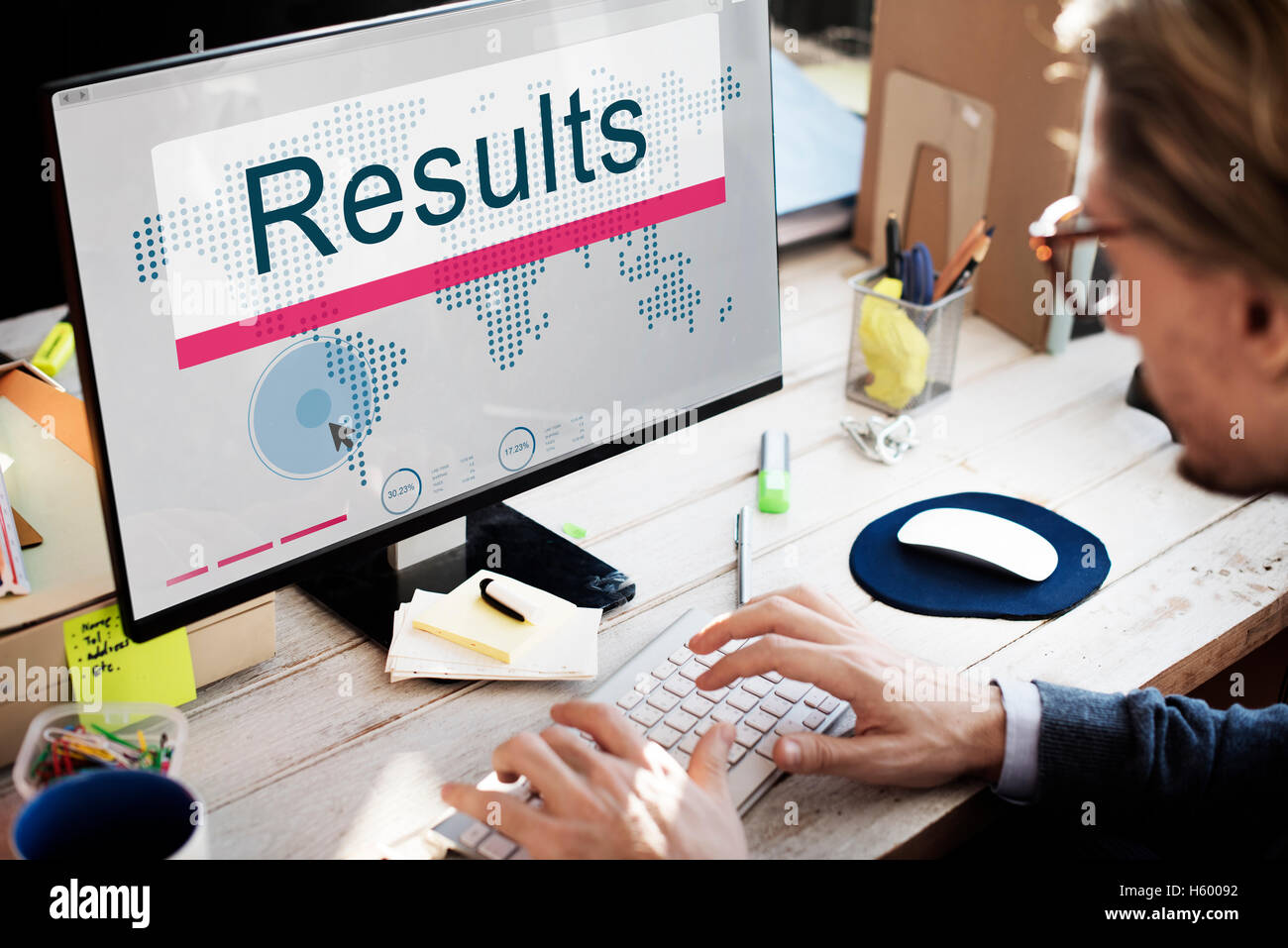Results Effciency Evaluate Outcome Progress Concept Stock Photo