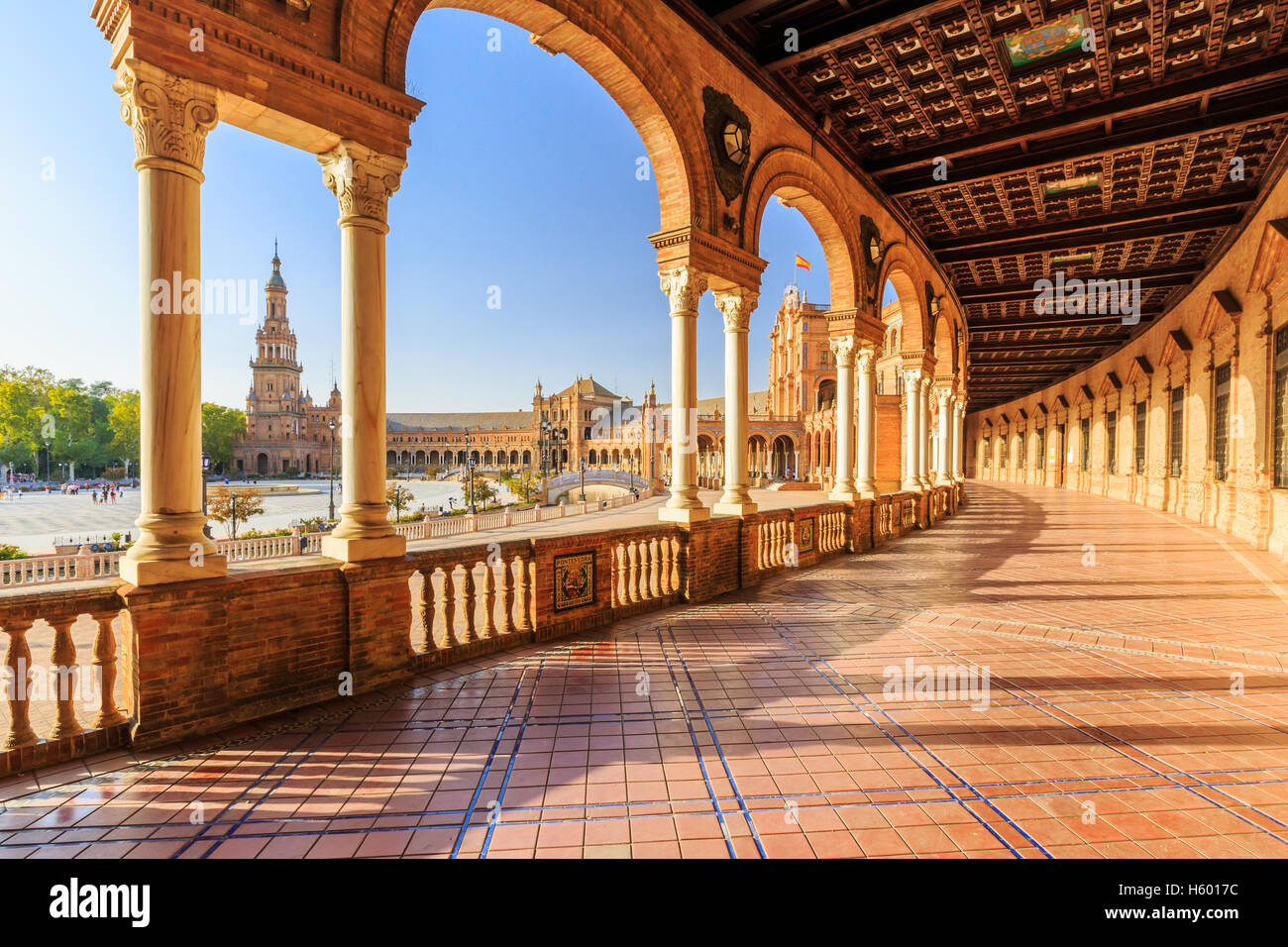 Seville, Spain. Spanish Square (Plaza de Espana) Stock Photo