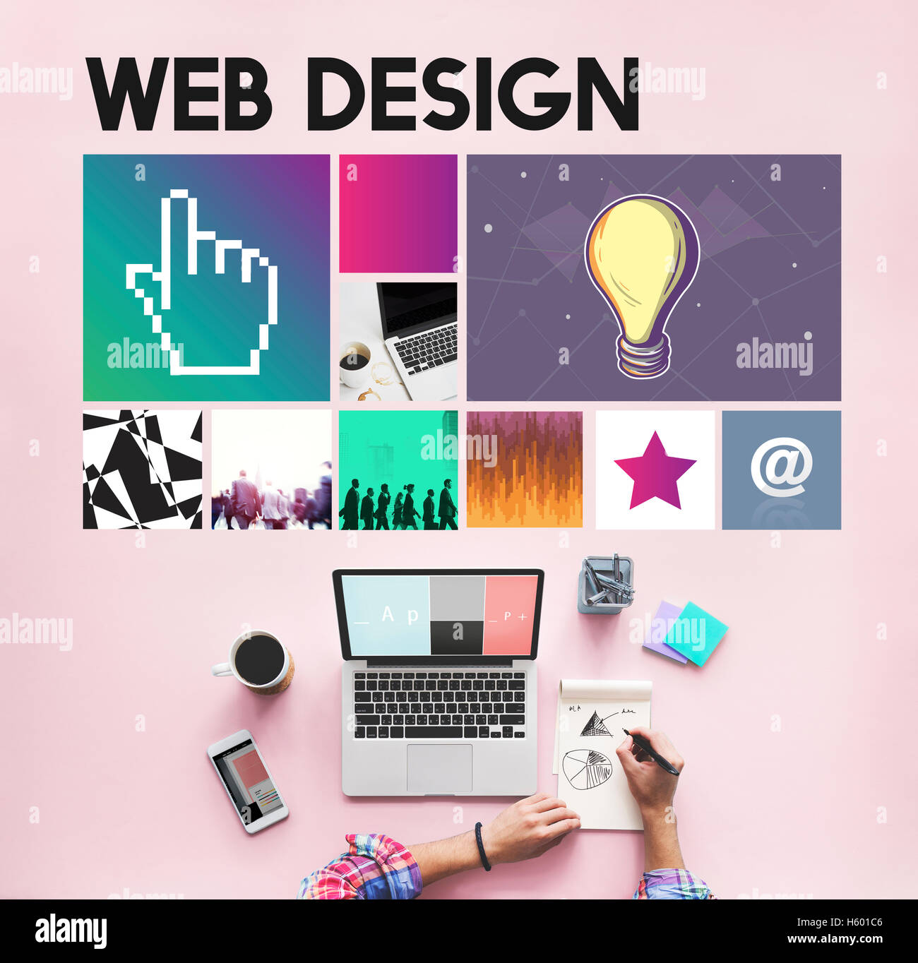 Computer Network Homepage Html Graphic Web Concept Stock Photo - Alamy
