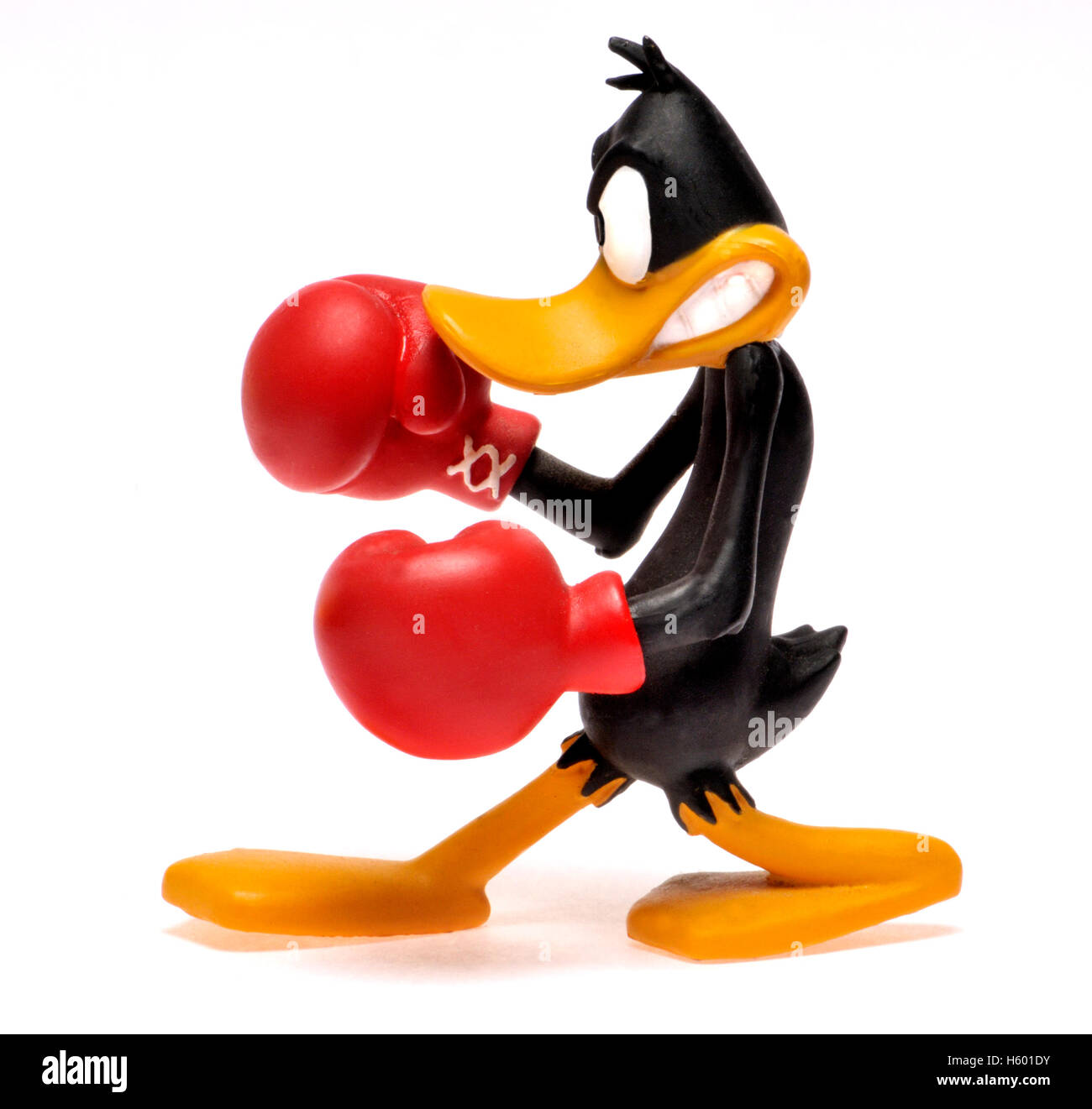 Cartoon character figurine - Daffy Duck boxing Stock Photo