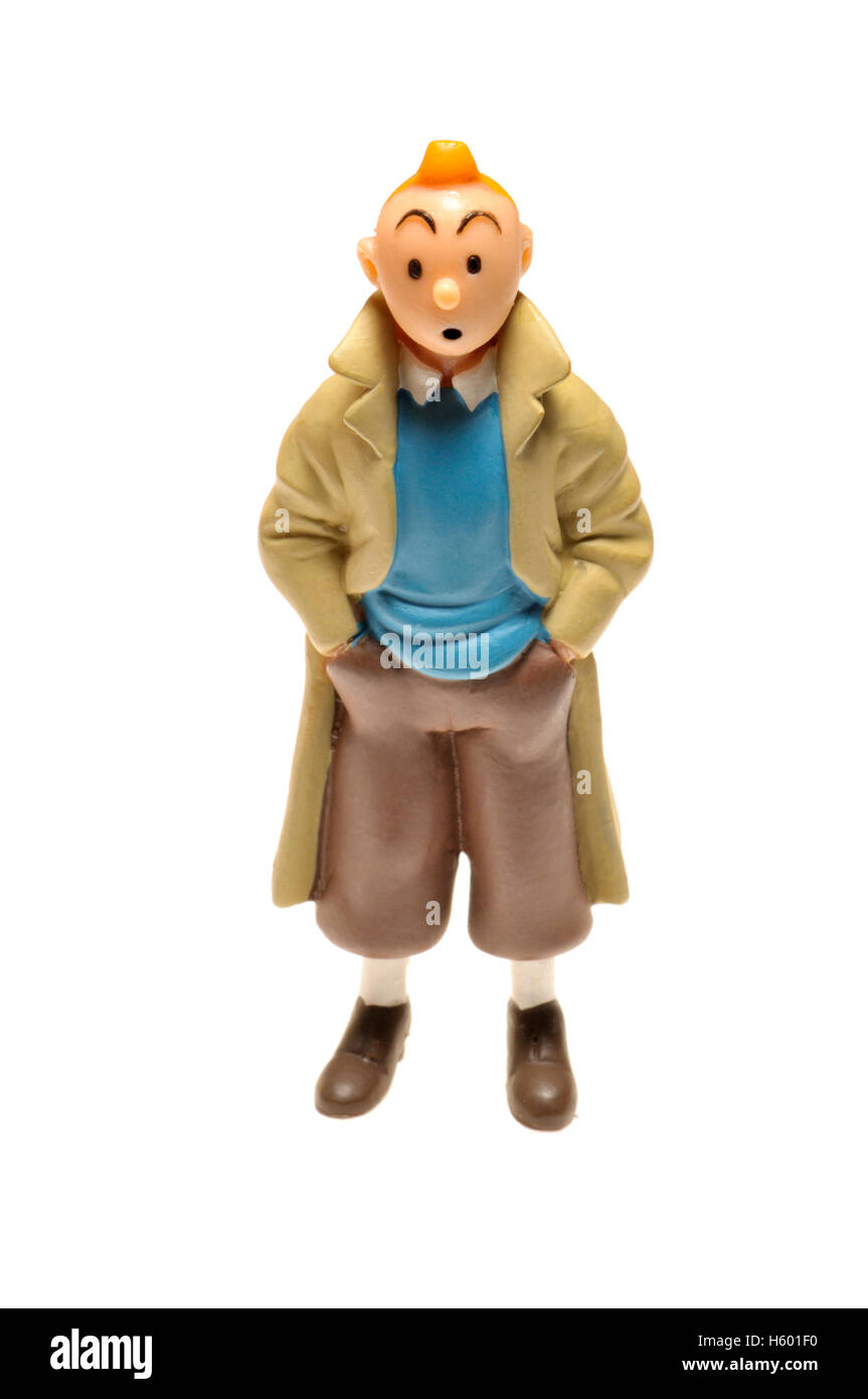 Cartoon character figurine - Tintin (Herge) Stock Photo