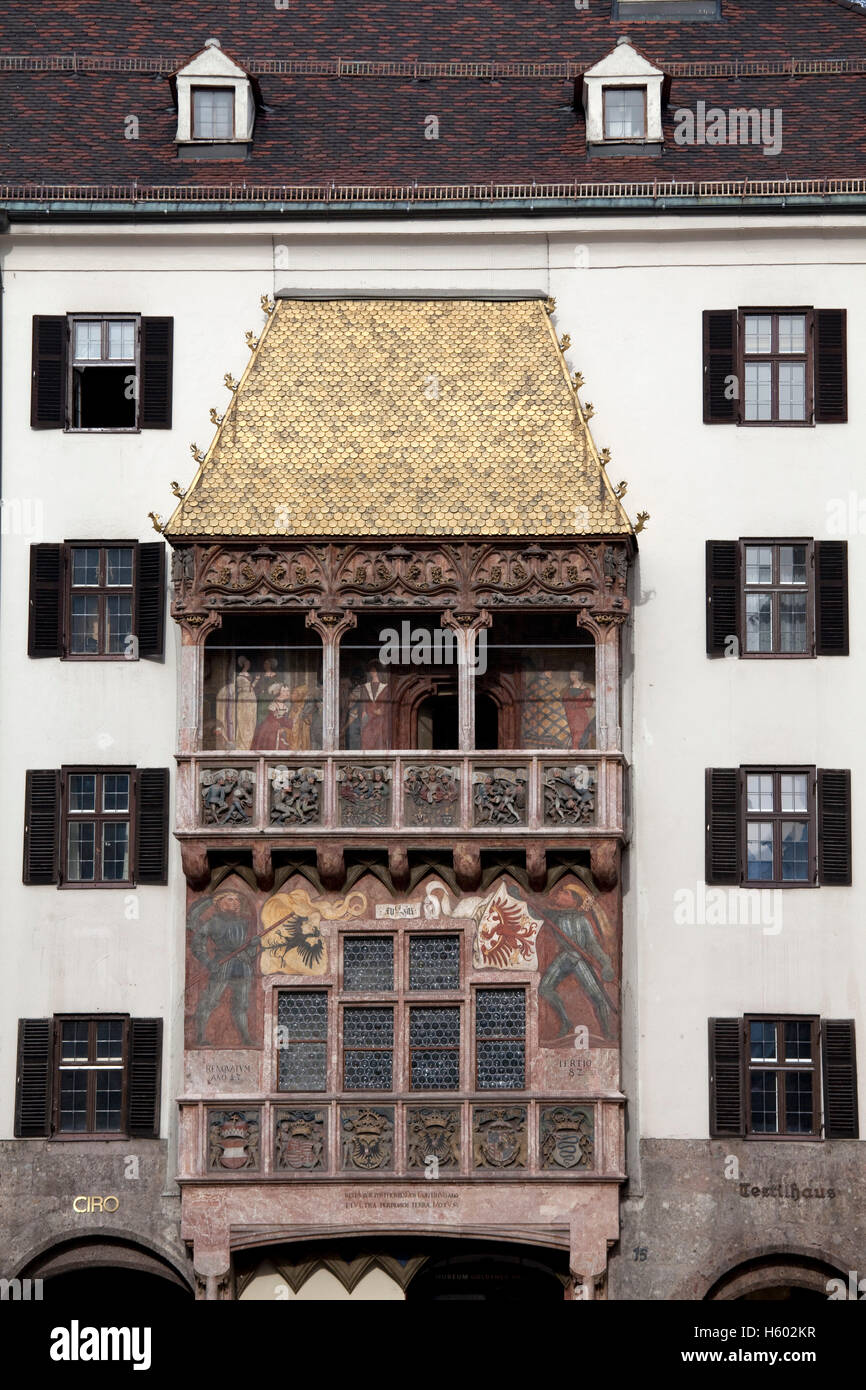 Golden roof, landmark, Neuhof, historic centre, provincial capital Innsbruck, Tyrol, Austria, Europe Stock Photo