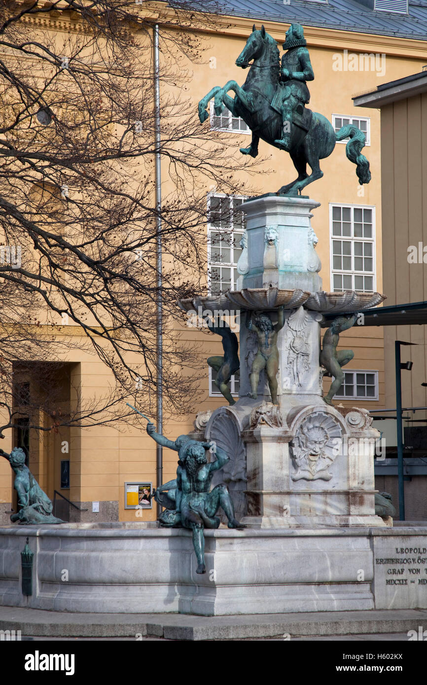 Leopold Fountain, historic centre, provincial capital Innsbruck, Tyrol, Austria, Europe Stock Photo