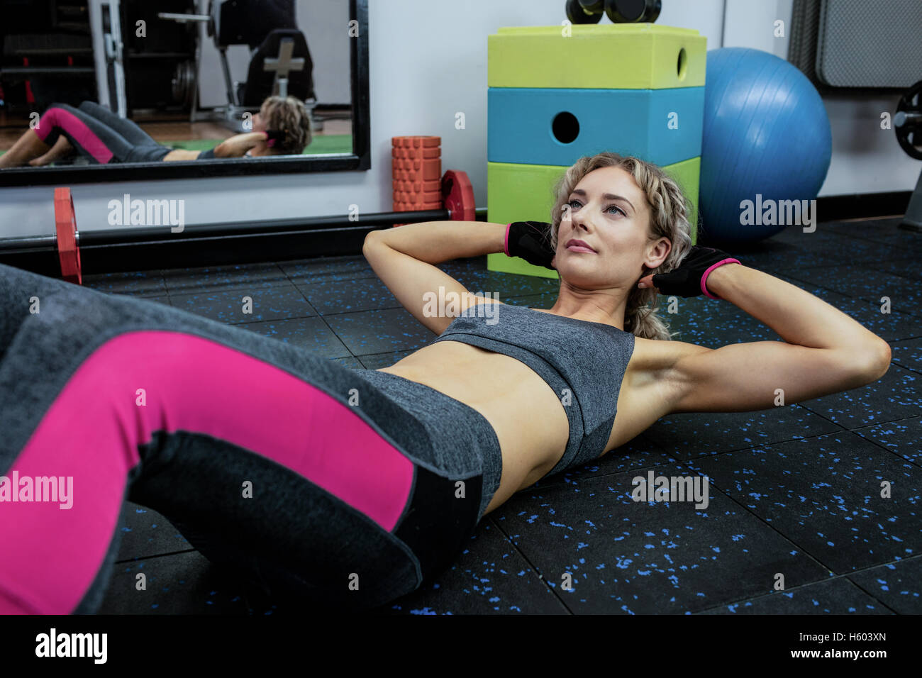 Exercise Beautiful Scene Beautiful woman performing exercise Stock Photo - Alamy