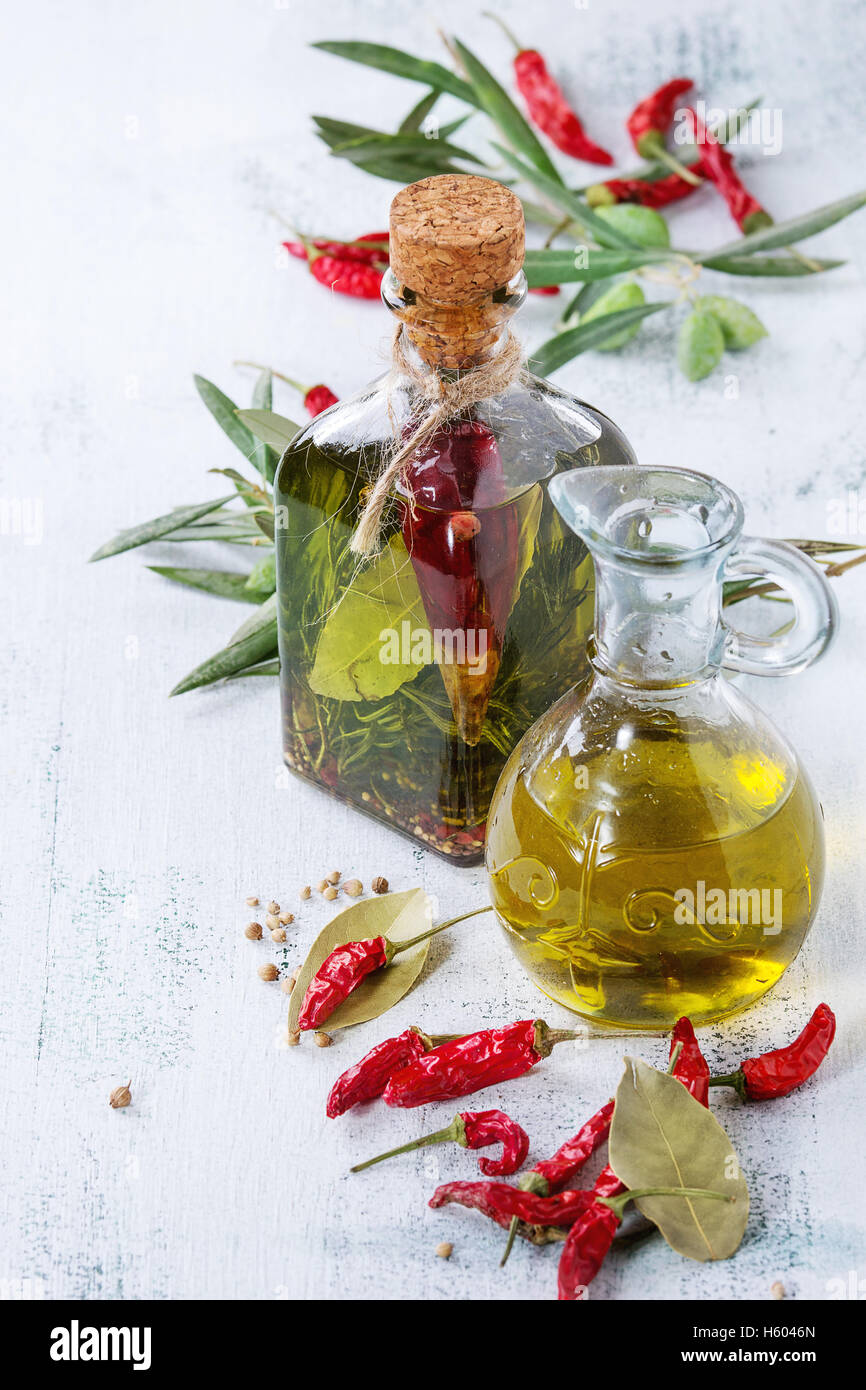 Spicy olive oil Stock Photo Alamy