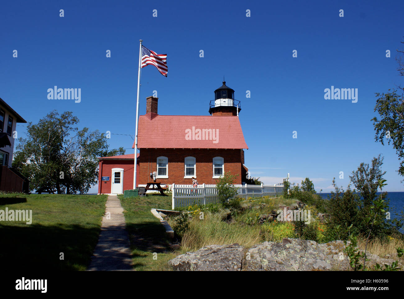 Eagle Harbor Lighthouse Stock Photo