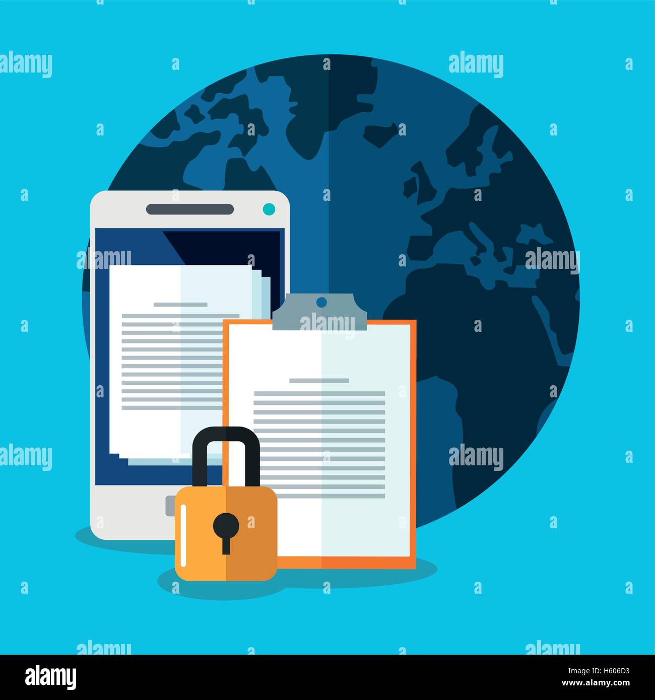 Smartphone and security system design Stock Vector Image & Art - Alamy
