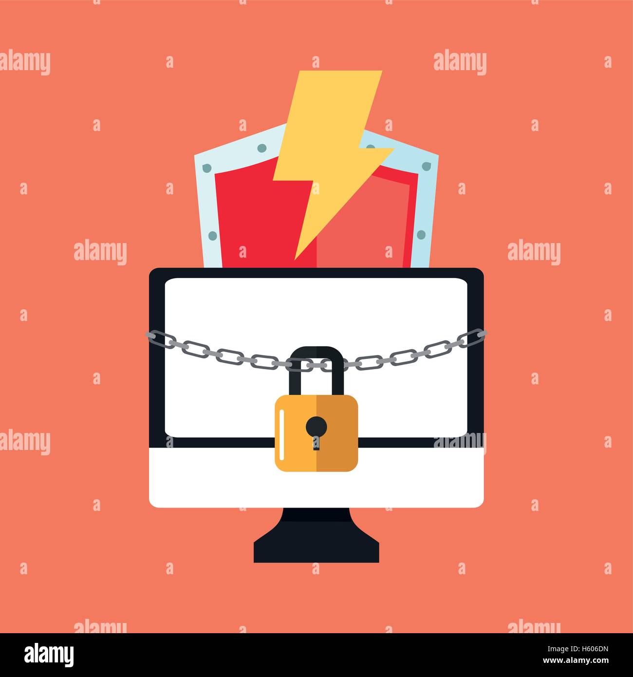 Computer and security system design Stock Vector Image & Art - Alamy