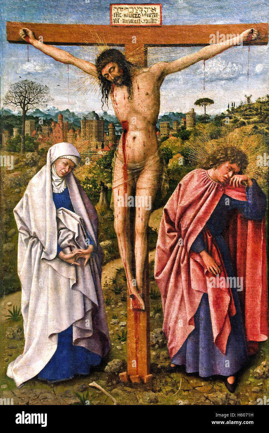 Christus am Kreuz 1440 Christ on the Cross Jan van Eyck Nachfolge - Jan van Eyck Succession Belgium, Belgian ,Flemish Stock Photo