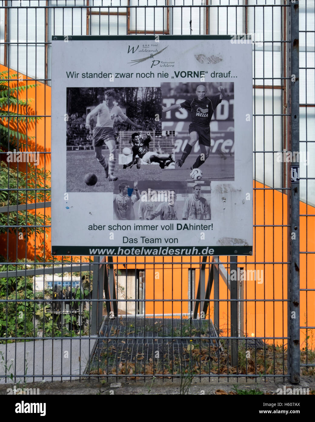 Hotelwaldesruh picture supporting SV Darmstadt 98 German football club Darmstadt, Hesse, Germany Stock Photo