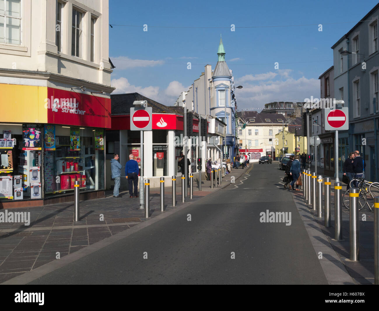 View down Bridge Street Caernarfon Gwynedd North Wales Caernarfon is a