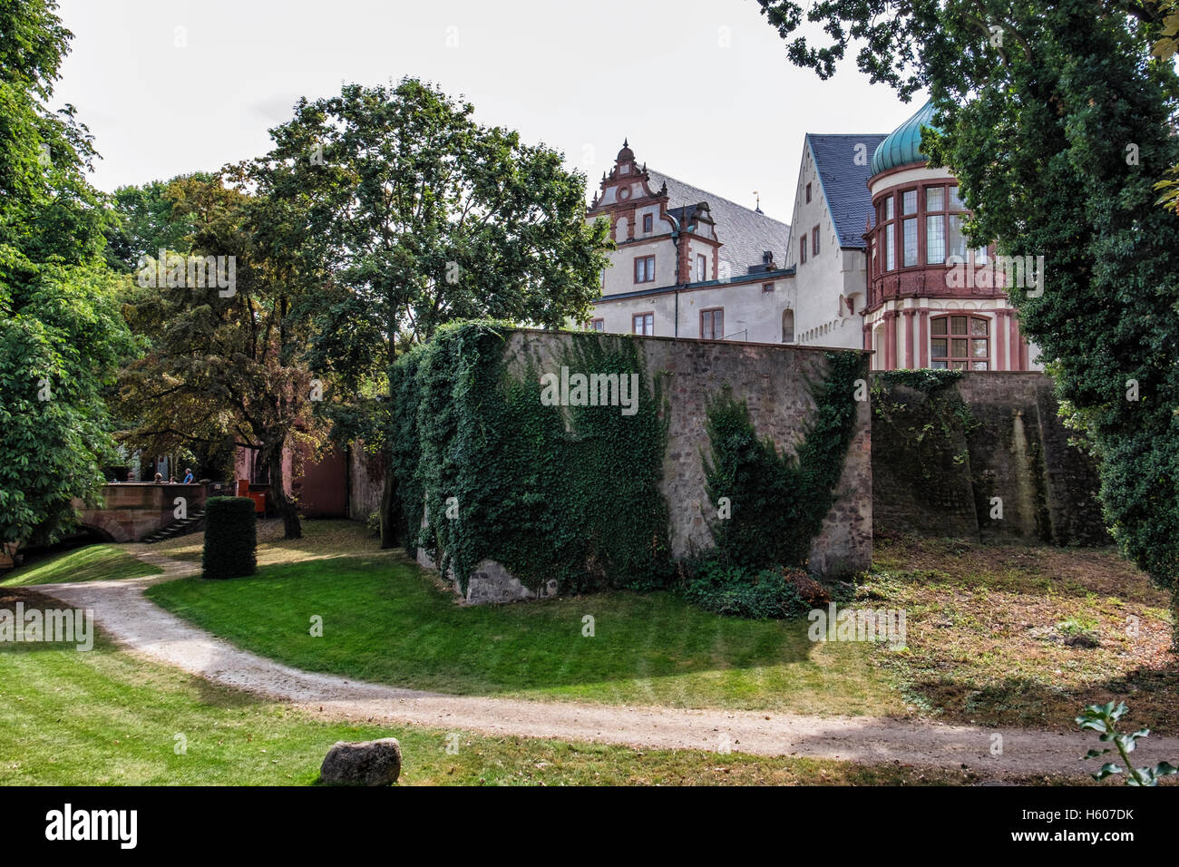 Darmstadt, Hesse, Germany. Dry moat garden of the City Palace, Residenzschloss, Stadtschloss Stock Photo