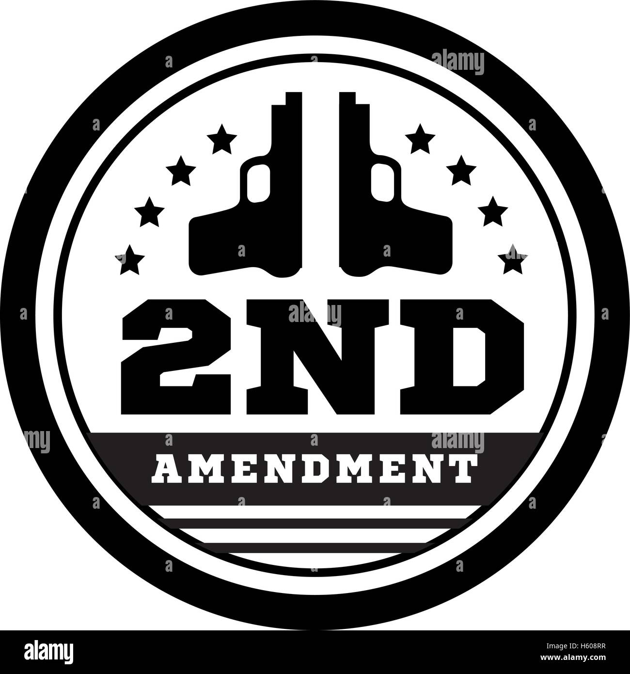 Second Amendment to the US Constitution to permit possession of weapons. Vector illustration Stock Vector