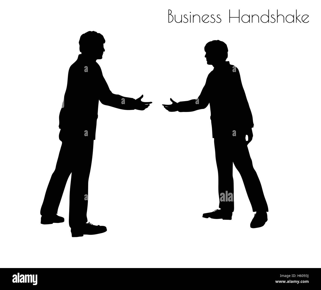 EPS 10 vector illustration of man in  Business Handshake pose on white background Stock Vector