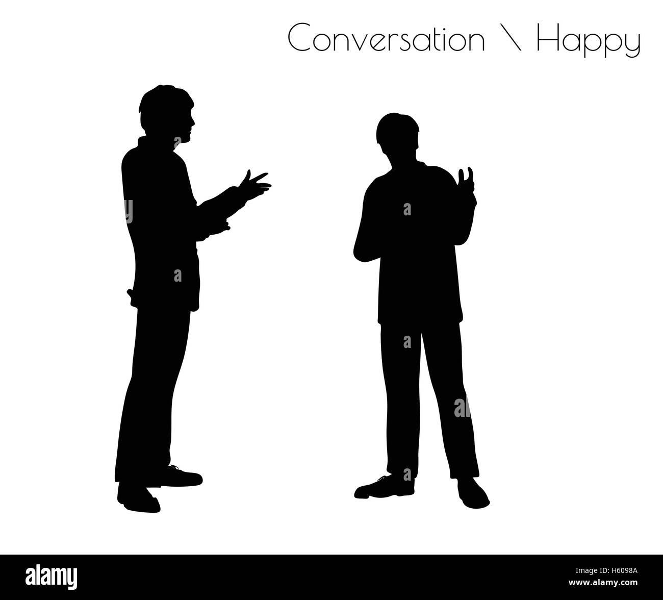 EPS 10 vector illustration of man in Conversation Happy Talk  pose on white background Stock Vector