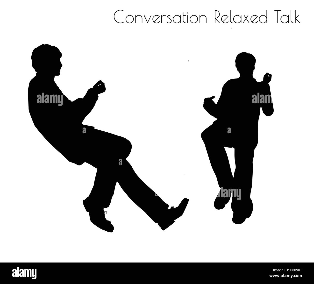 EPS 10 vector illustration of man in Conversation Relaxed Talk  pose on white background Stock Vector