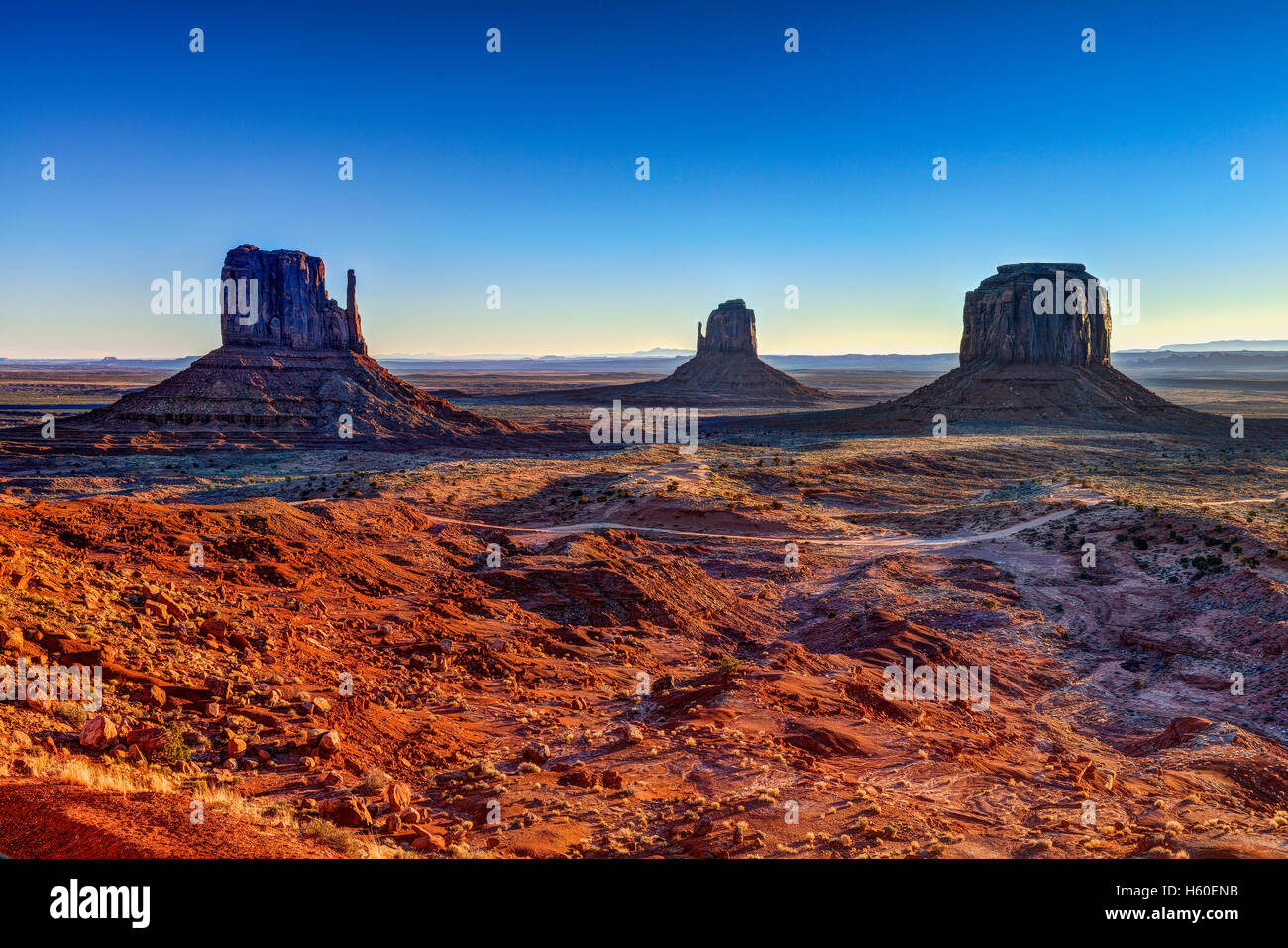 Monument valley at dawn Stock Photo