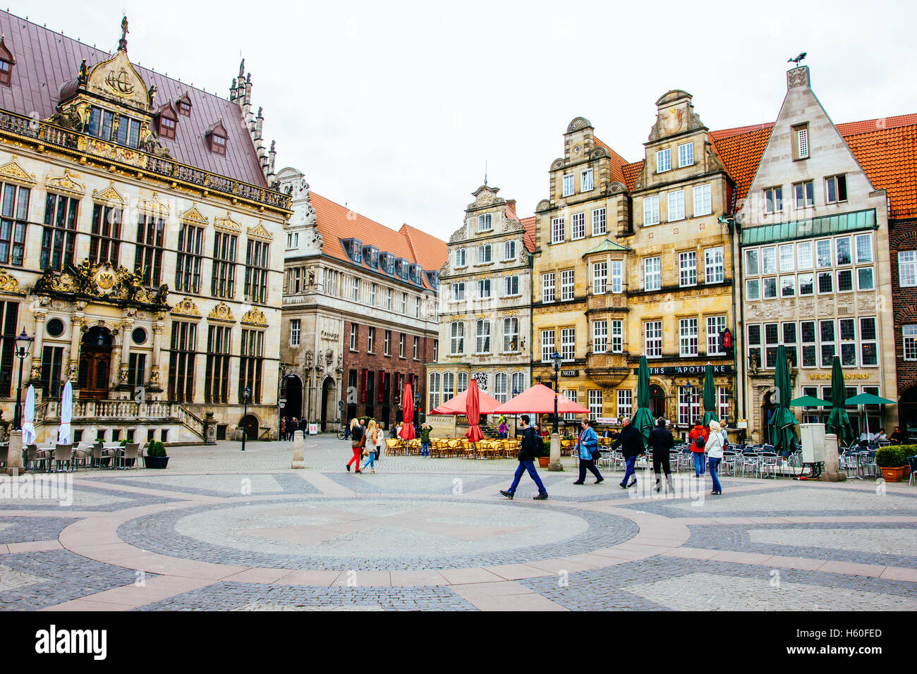 Town square in Bremen, Germany. Stock Photo