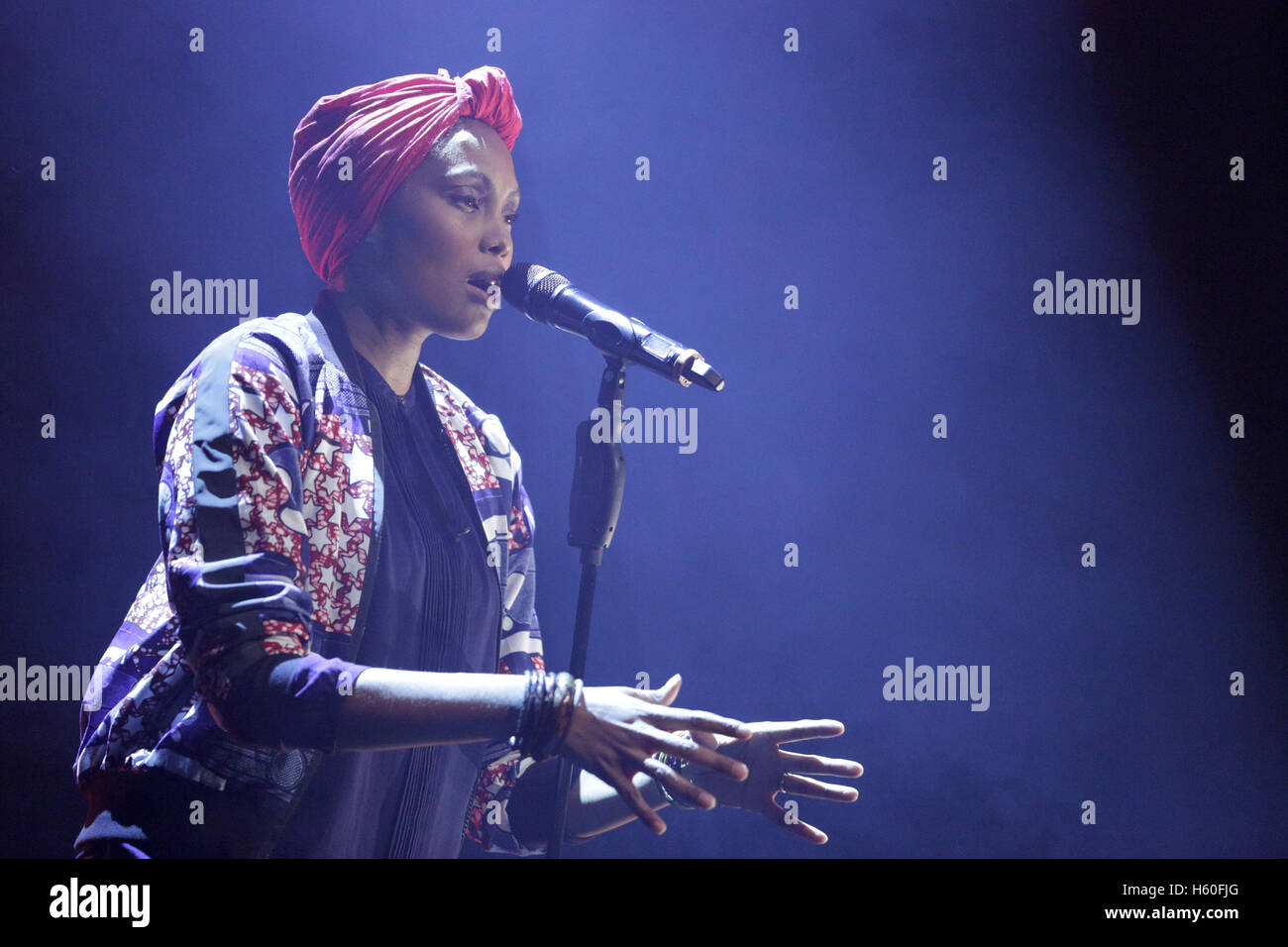 Imany Singer Sofia, Bulgaria - October 19, 2016: French singer Imany performs during ...