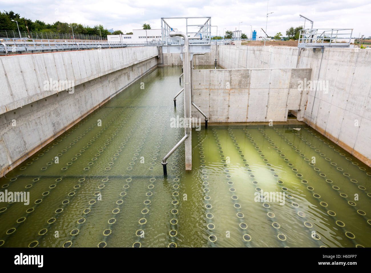 The Solid Contact Clarifier Tank in Water Treatment plant. Modern urban