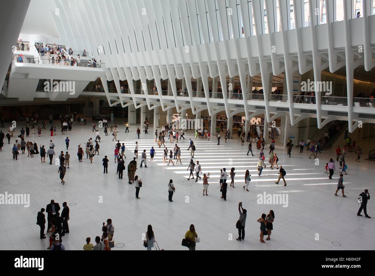 Interior of the World Trade Center Transportation Hub. Stock Photo