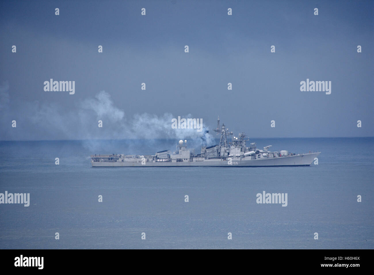 Destroyer warship of Indian Navy Stock Photo