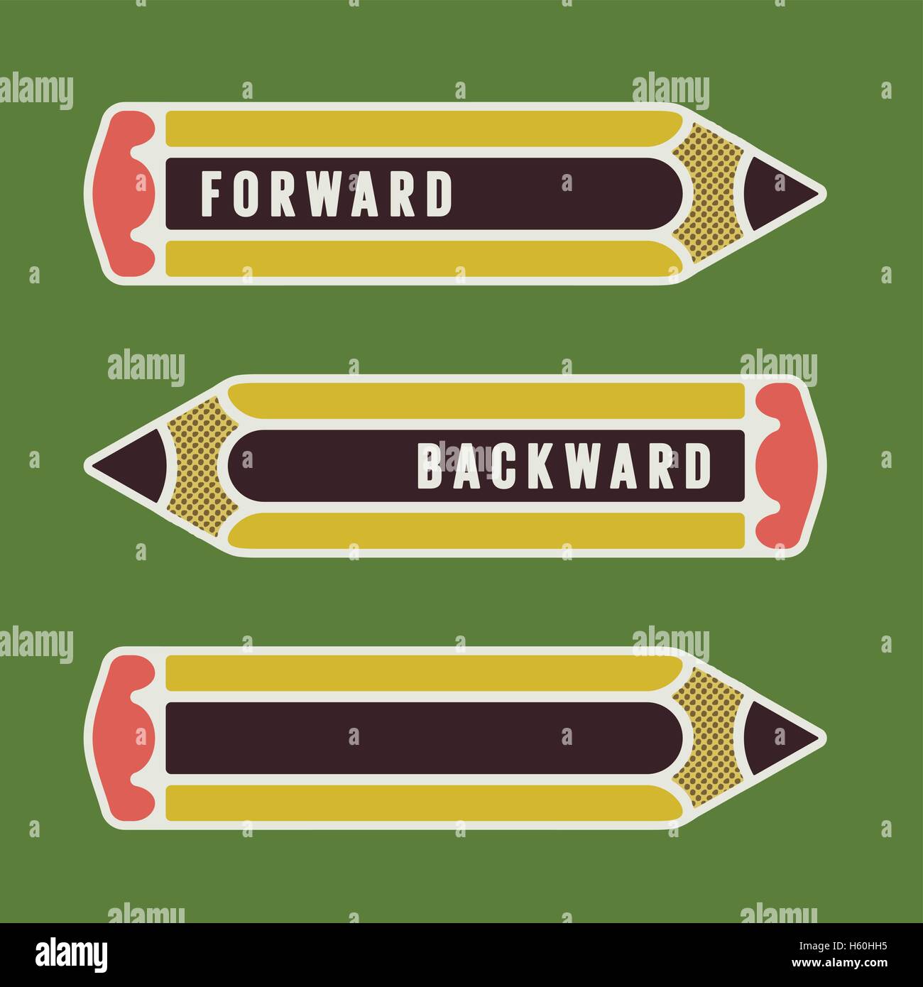 pencils as arrows or pointers sign signal Stock Vector