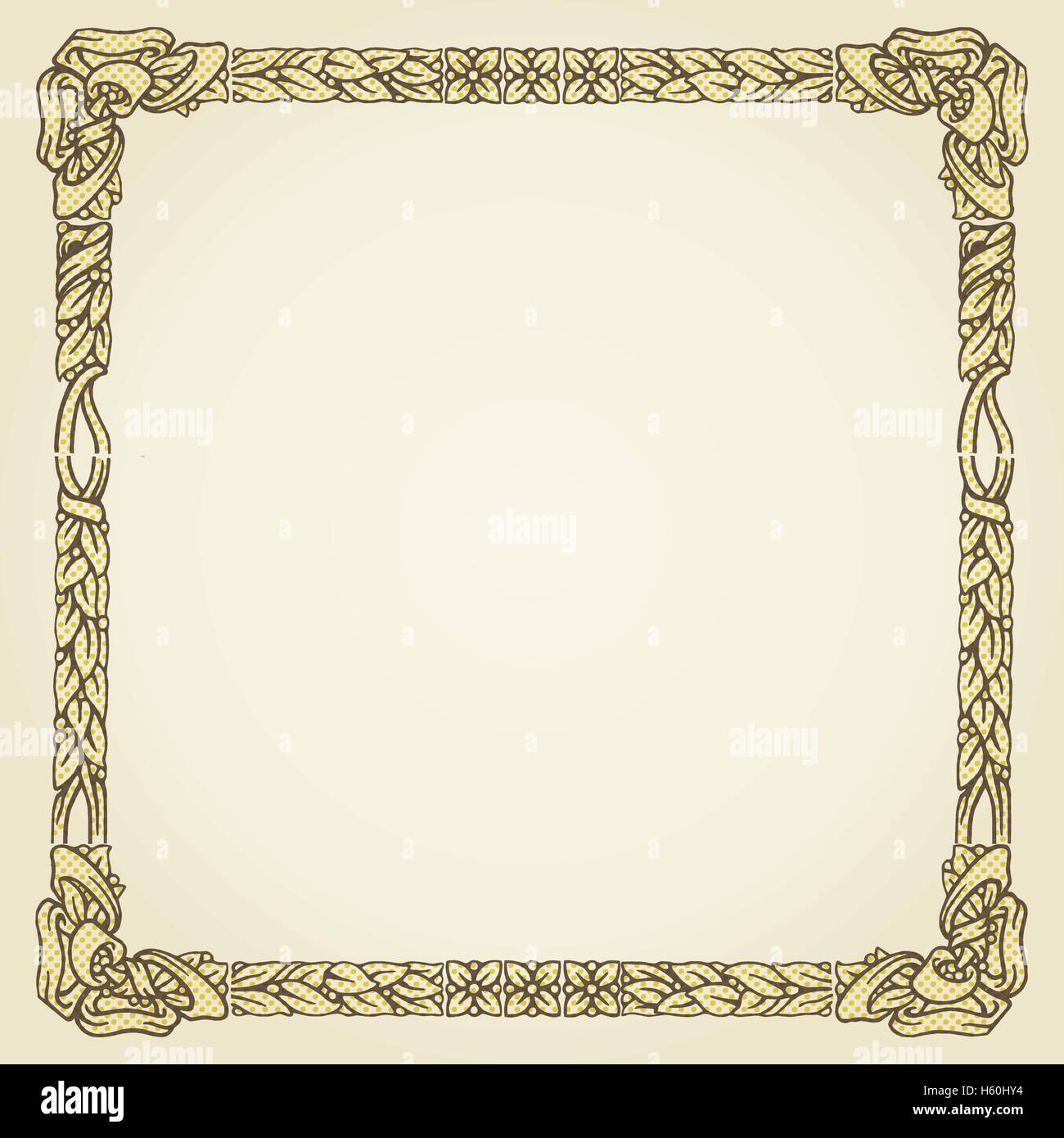 vintage gold floral typographic frame Stock Vector