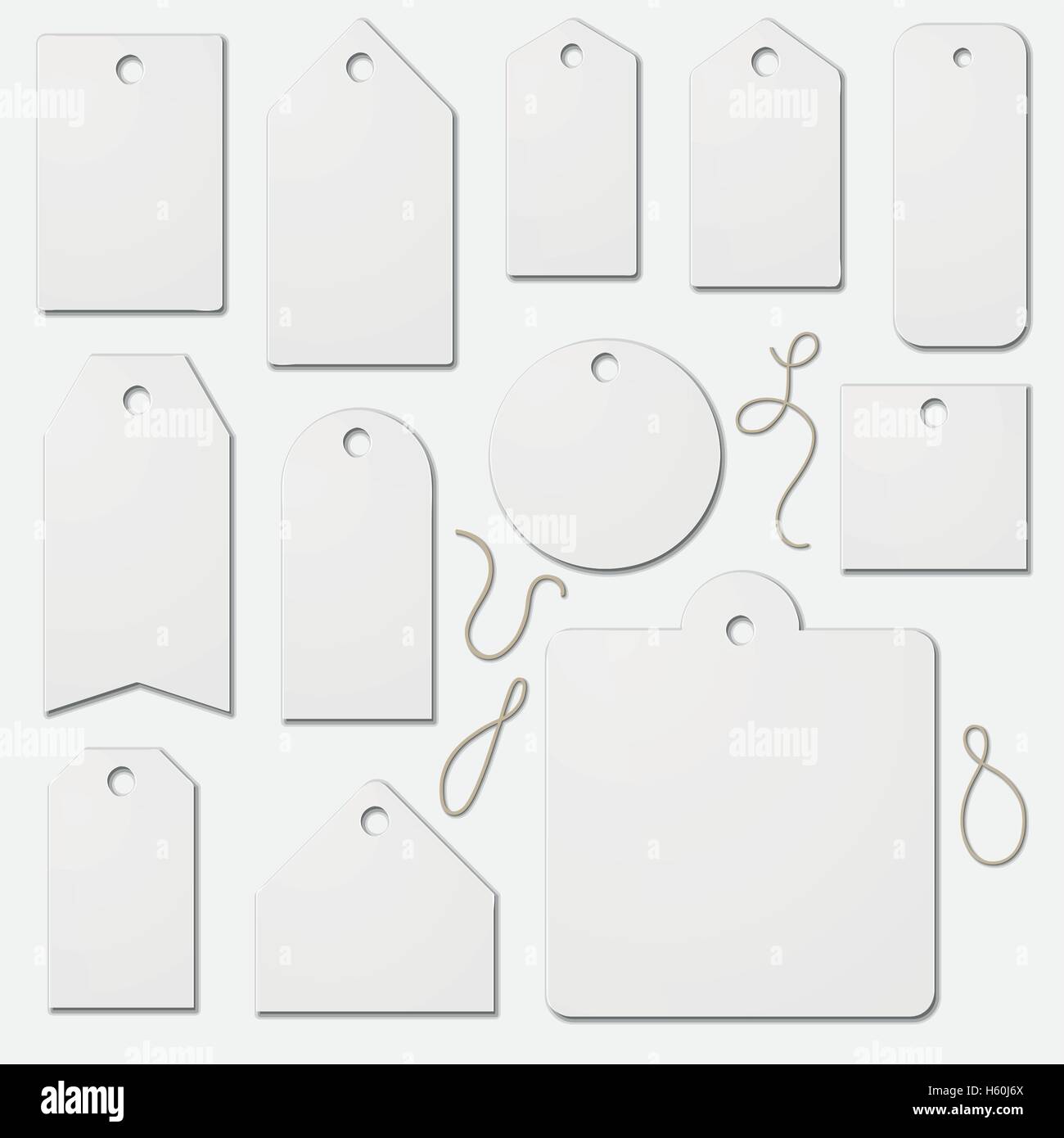 Set of blank white cardboard labels Stock Vector Image & Art - Alamy