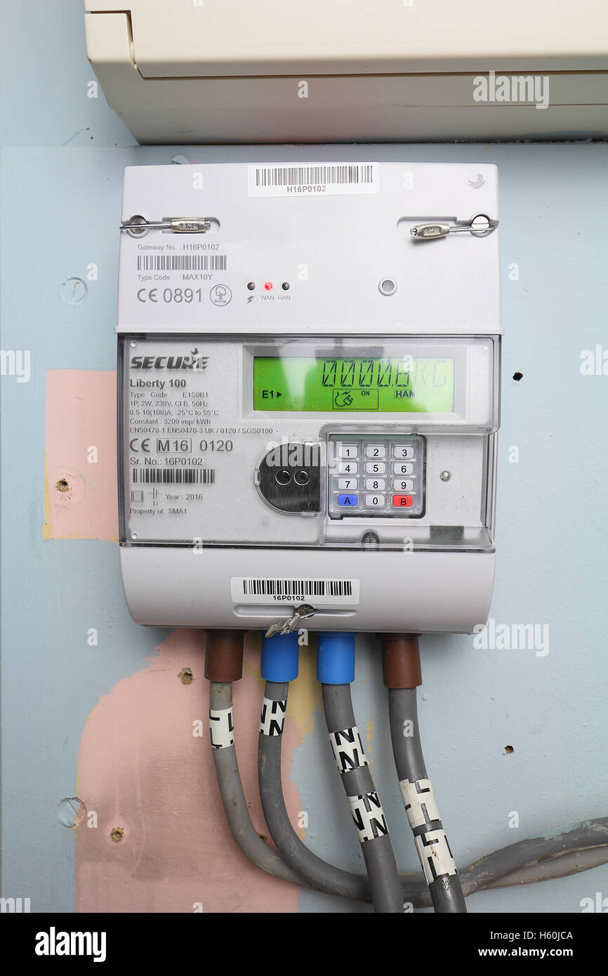 Smart gas meter can be read remotely and supply real time information to the home owner Stock Photo