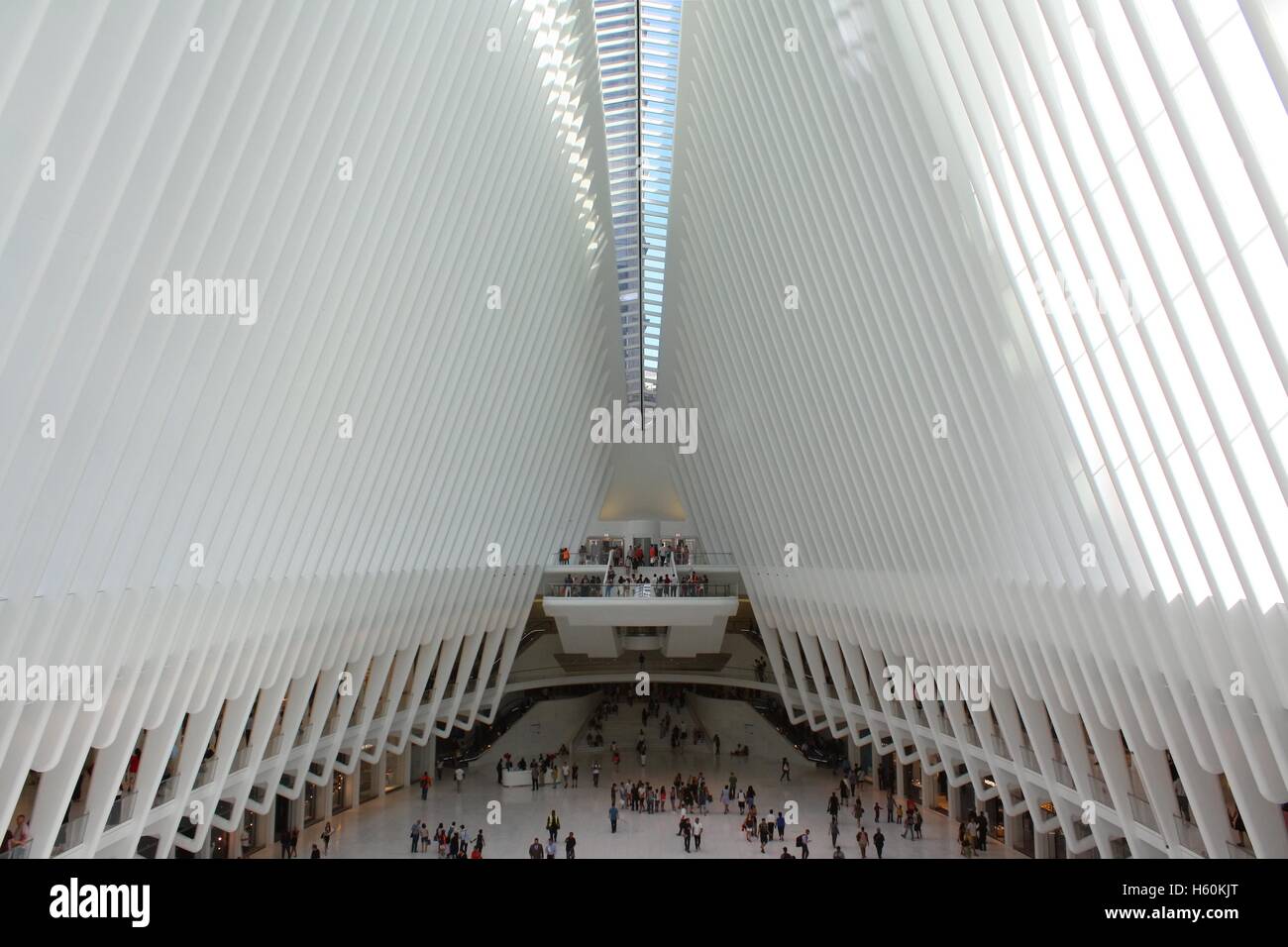 Interior of the World Trade Center Transportation Hub. Stock Photo