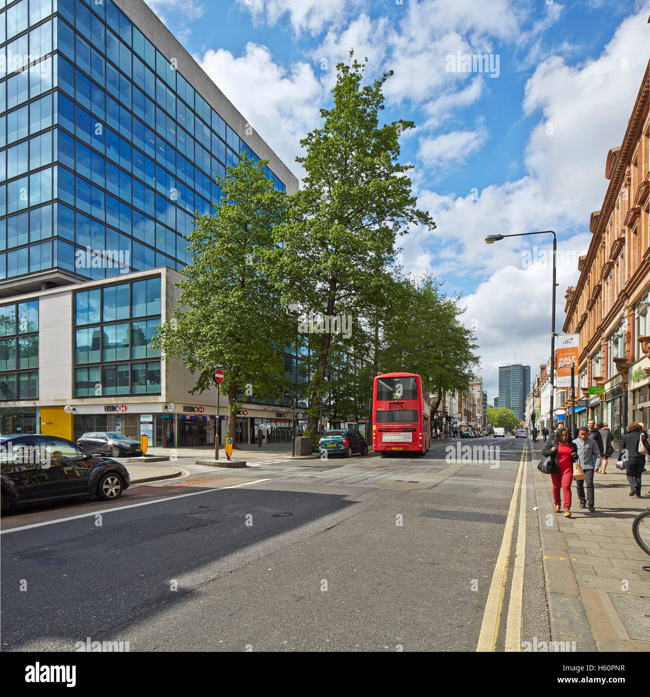 Typical London street scenes around Centre Point and Tottenham Court Rd. Streets of London, London, United Kingdom. Architect: n/a, 2015. Stock Photo