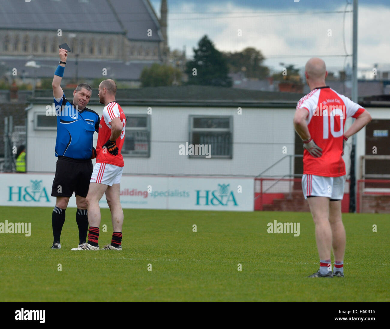 Action from Gaelic Derry Junior Championship Final Drum v Magilligan, Celtic Park, Derry. Stock Photo