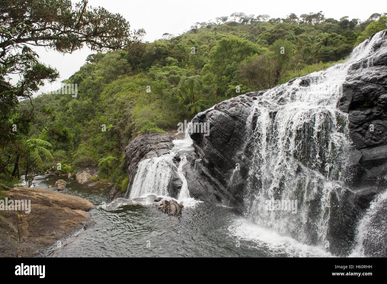Baker's Falls, Horton Plains National Park, Sri Lanka Stock Photo