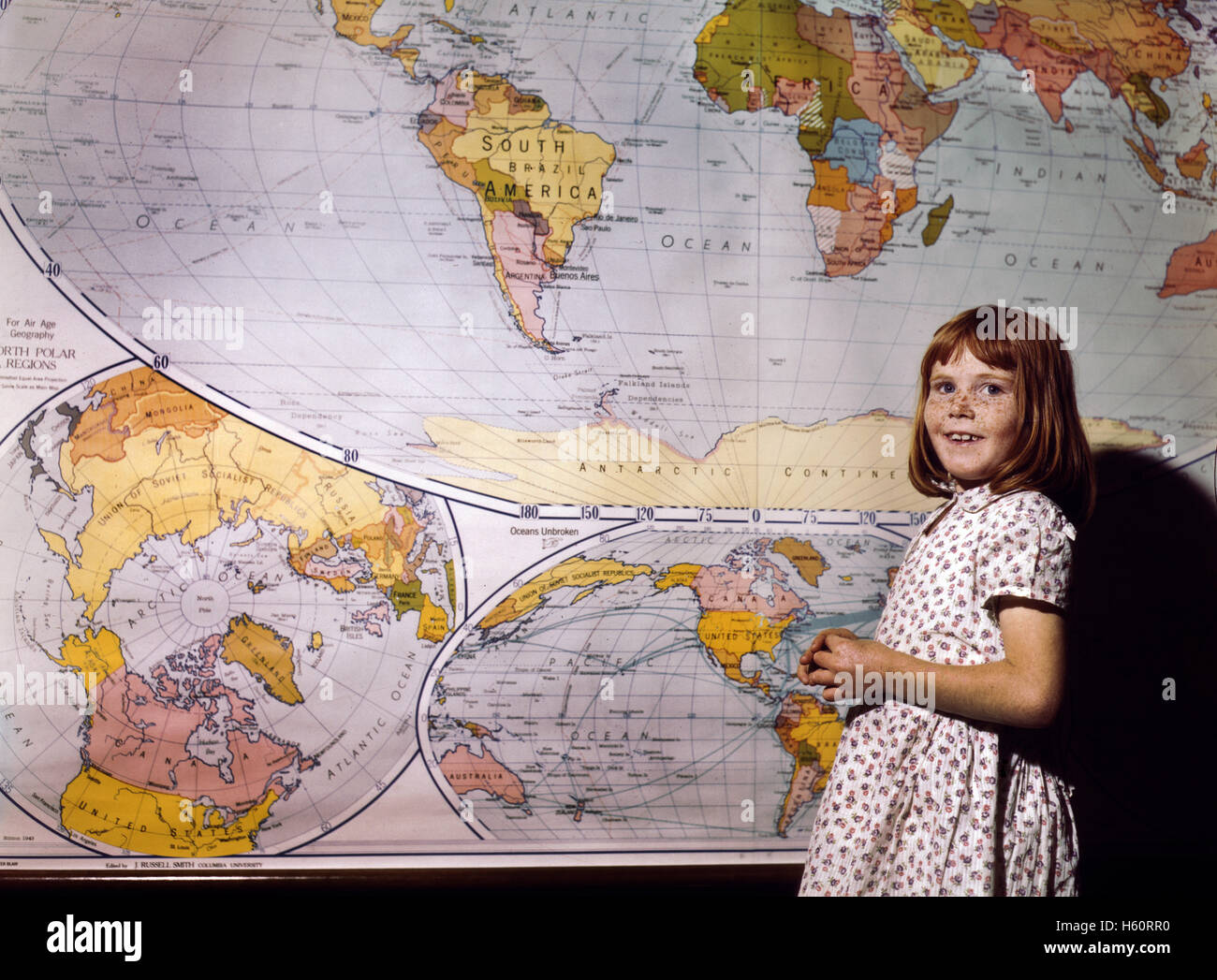 Rural School Girl, San Augustine County, Texas, John Vachon for Office of War Information, April 1943 Stock Photo