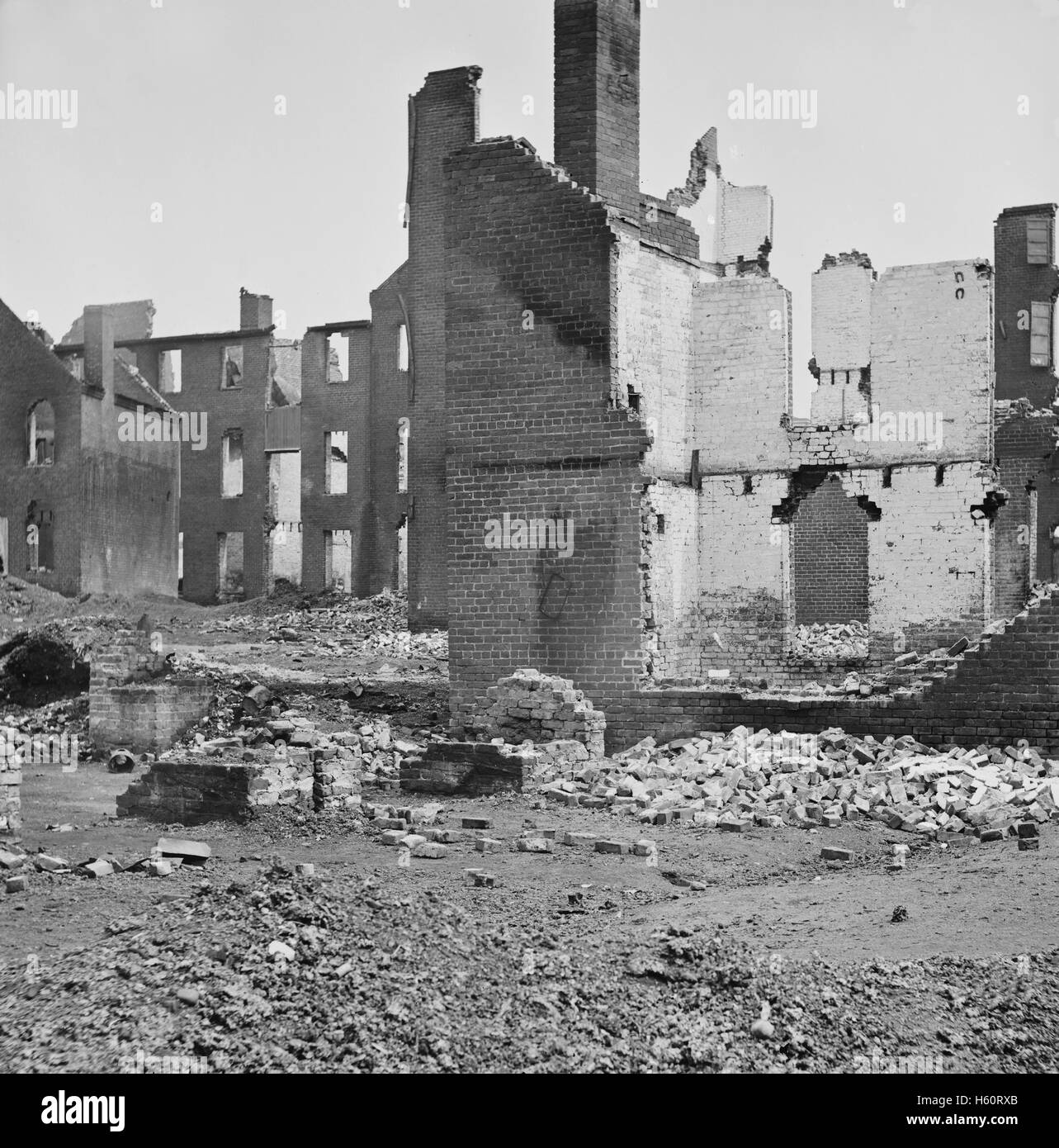 Burnt District, Richmond, Virginia, April 1865 Stock Photo