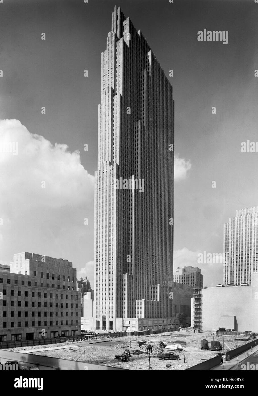 RCA Building, Rockefeller Center under Construction, New York City, New York, USA, Samuel H. Gottscho, September 1933 Stock Photo