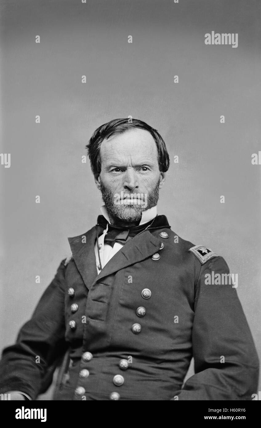 Major General William T. Sherman, Portrait, 1860's Stock Photo