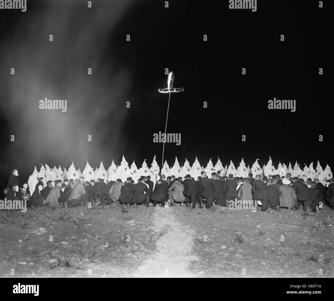 Ku Klux Klan Meeting at Night, Washington DC, USA, National Photo Company, June 1922 Stock Photo