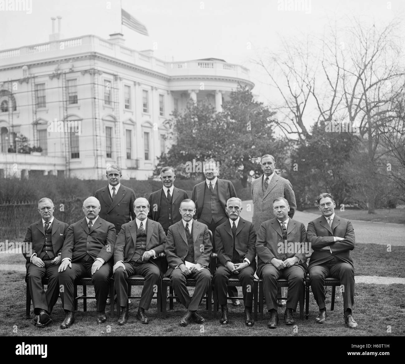 U.S. President Calvin Coolidge and his Cabinet, Portrait, Washington DC, USA, National Photo Company, 1924 Stock Photo