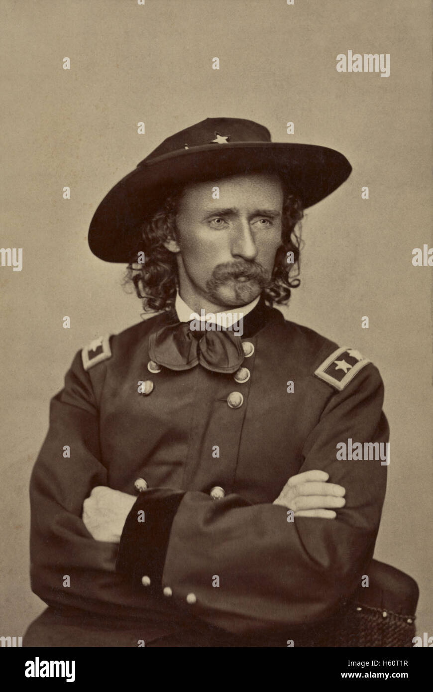Major General George Armstrong Custer, Portrait in Uniform, Union Army, USA, 1865 Stock Photo