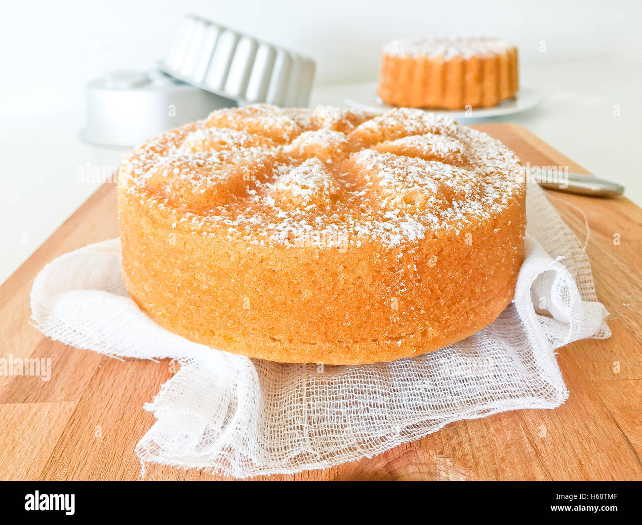 Cake water without sugar, milk and eggs,food Stock Photo