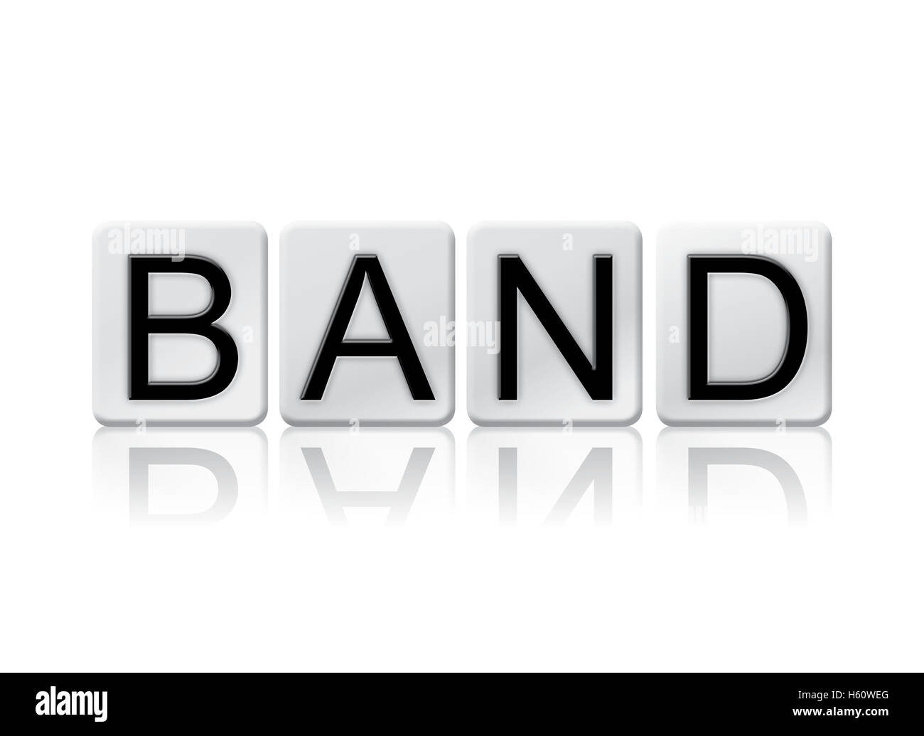 The word "Band" written in tile letters isolated on a white background  Stock Photo - Alamy