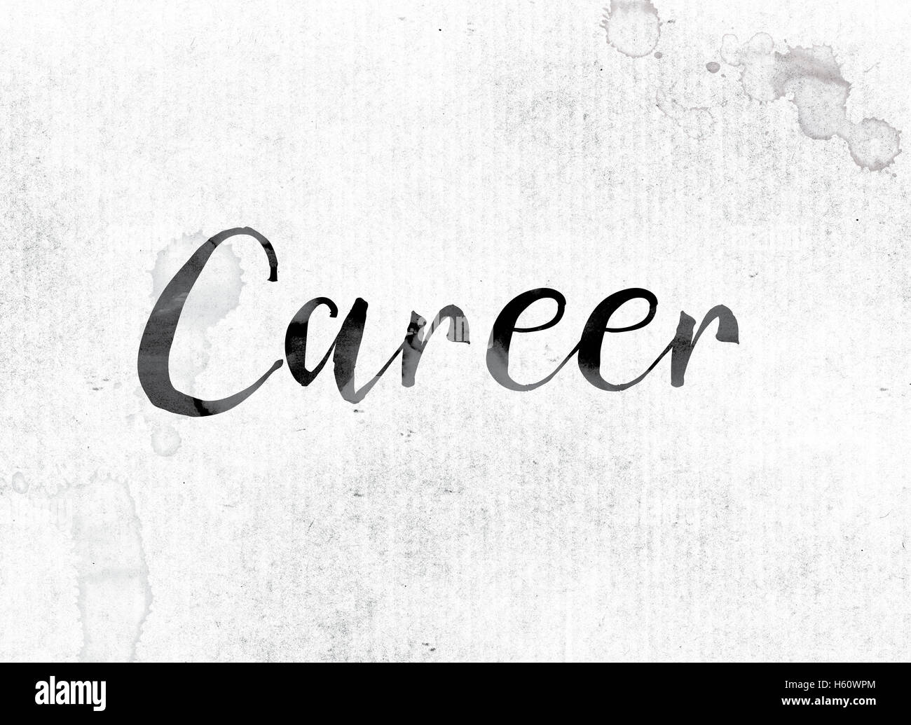 The word "Career" concept and theme painted in watercolor ink on a