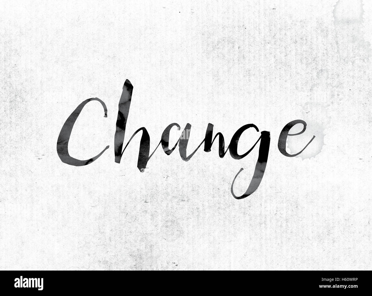 The word "Change" concept and theme painted in watercolor ink on a