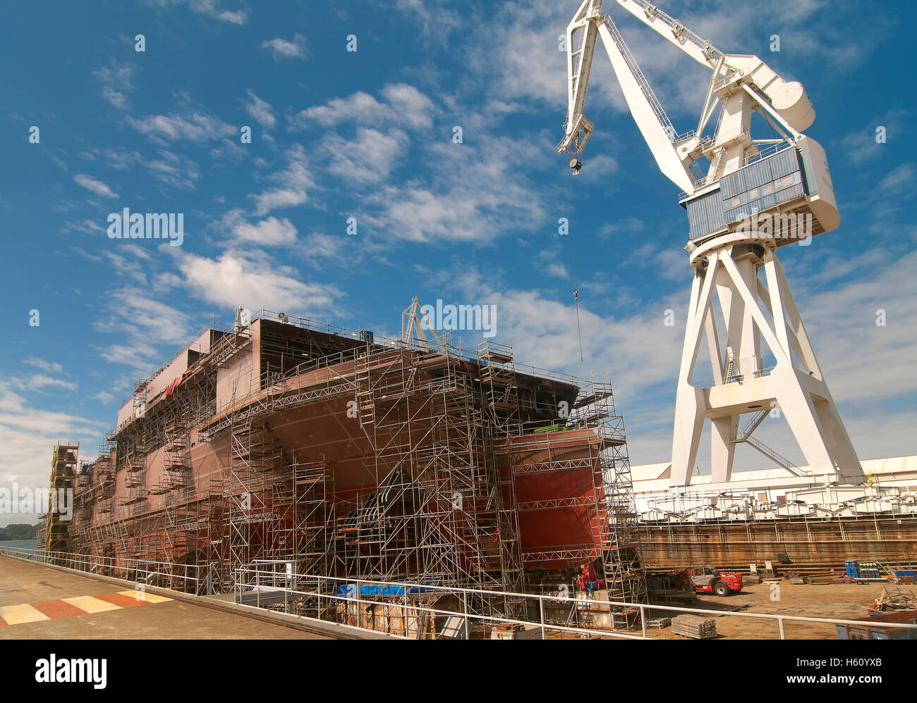 Shipyard industry, Ferrol, La Coruña province, Region of Galicia, Spain, Europe Stock Photo