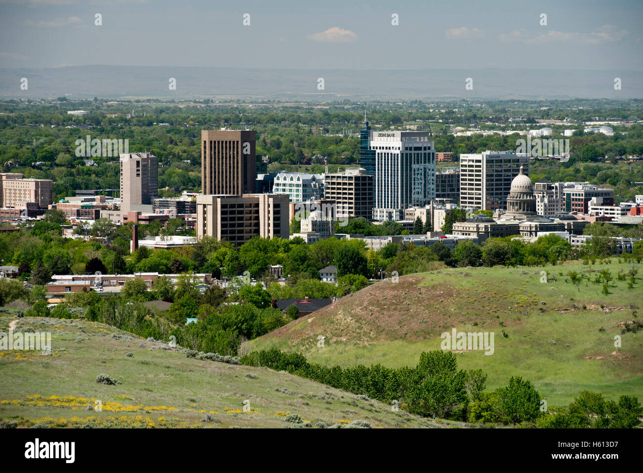 Boise Idaho looking south from foothills Stock Photo