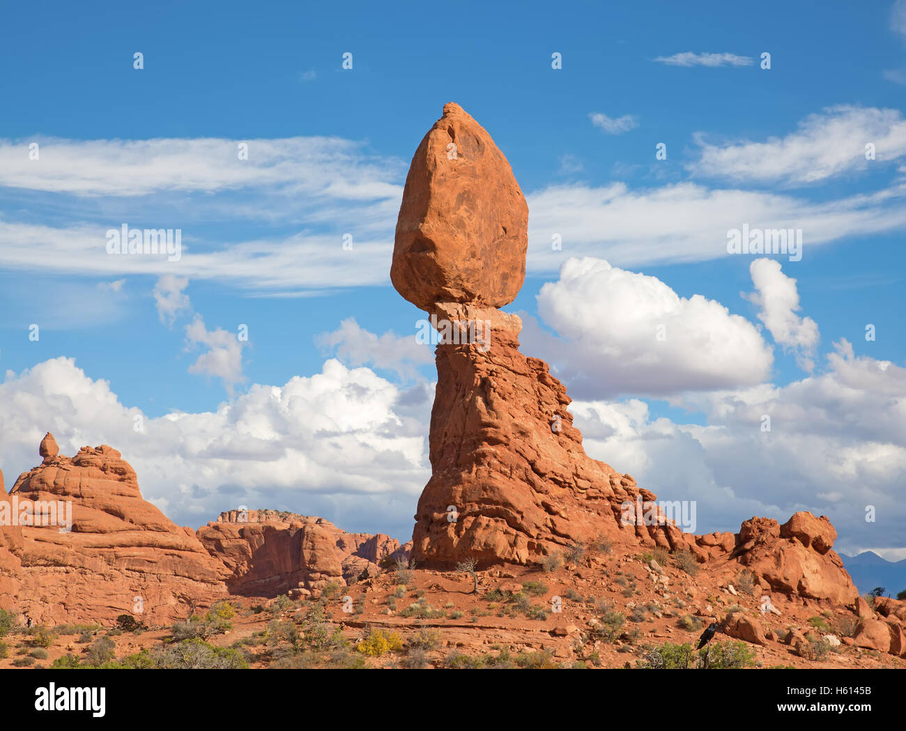 Famous Balancing Rocks Famous Balanced Rock in the Arches National park, Utah, USA Stock Photo ...