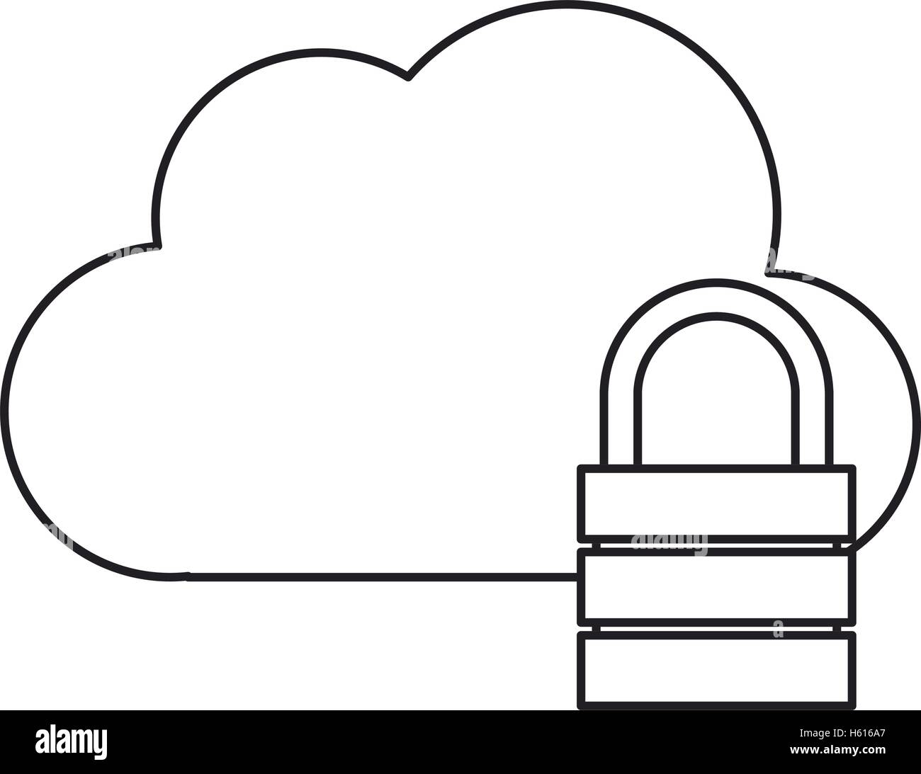 Isolated cloud with padlock design Stock Vector Image & Art - Alamy